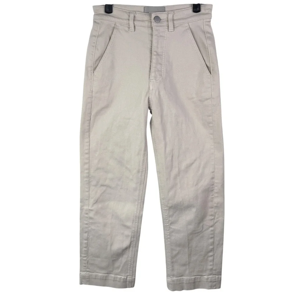 Everlane The‎ Straight Leg Crop Short Beige Womens Size 0 Classic Minimalist